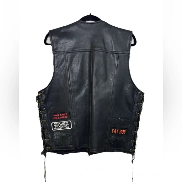 Bikers Club Leather Patchwork Biker Vest Made In Pakistan Medium Motorcycle